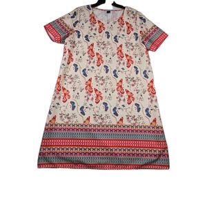 Emery Rose Women's Size Extra‎ Large 1XL Butterfly Print Dress